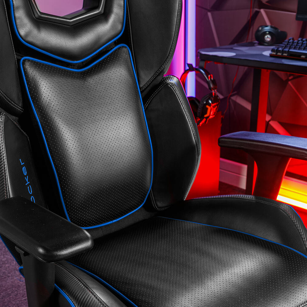 Drogon Luxus Gaming Chefsessel Bürodrehstuhl - Blau - X Rocker EU