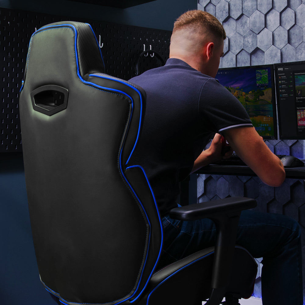 Drogon Luxus Gaming Chefsessel Bürodrehstuhl - Blau - X Rocker EU