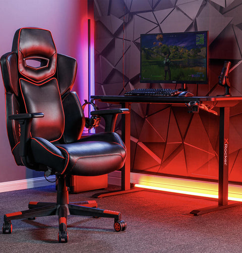 Drogon Luxus Gaming Chefsessel Bürodrehstuhl - Rot - X Rocker EU