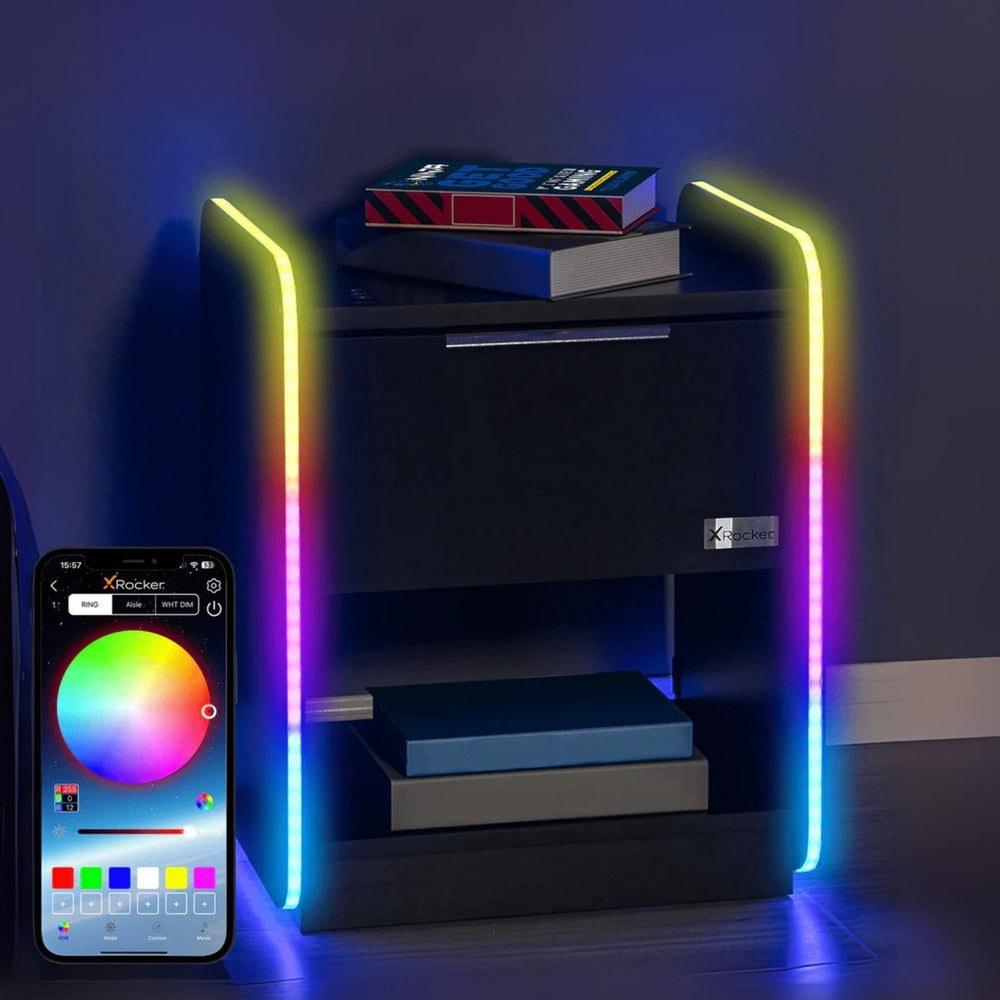 Electra Gaming Nachtschrank mit RGB-Beleuchtung & Wireless Charging