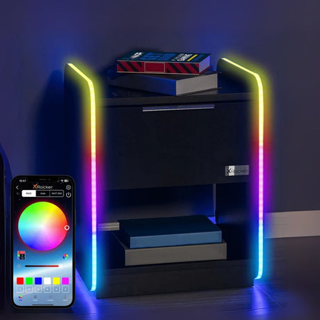 Electra Gaming Nachtschrank mit RGB-Beleuchtung & Wireless Charging