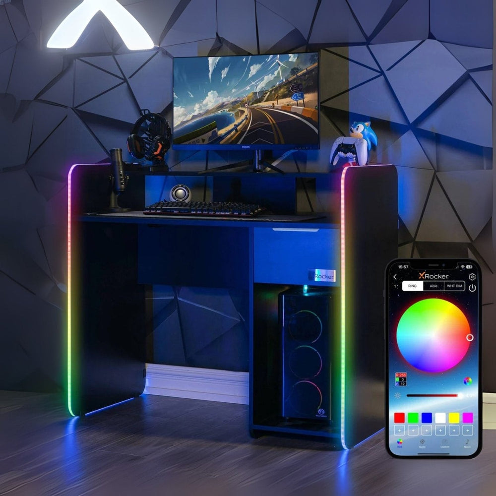 Electra Gaming Schreibtisch mit RGB-Beleuchtung & Wireless Charging