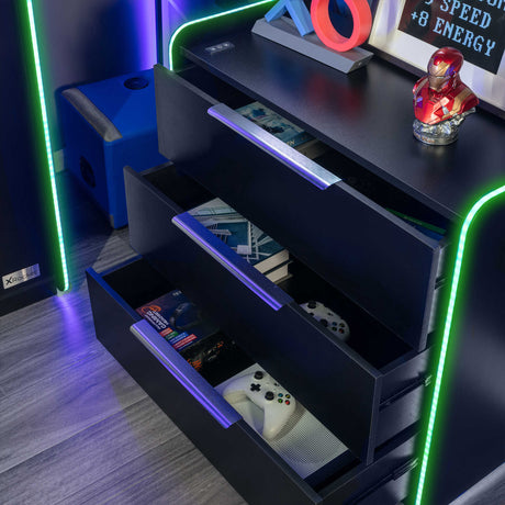 Electra Gaming Schubladen-Kommode mit RGB-Beleuchtung