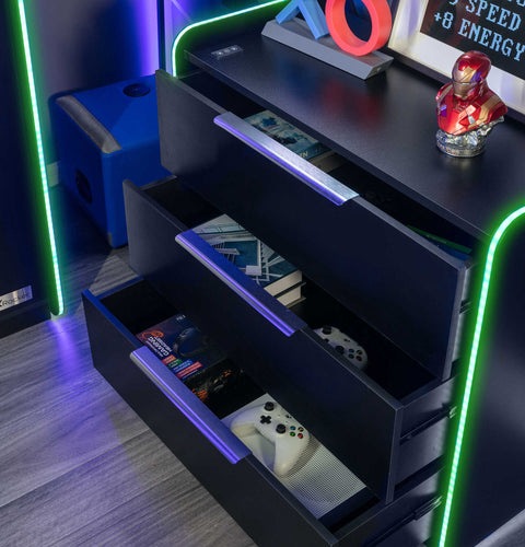 Electra Gaming Schubladen-Kommode mit RGB-Beleuchtung
