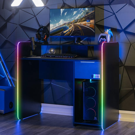 Electra Gaming Schreibtisch mit RGB-Beleuchtung & Wireless Charging
