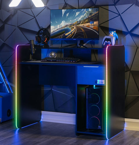 Electra Gaming Schreibtisch mit RGB-Beleuchtung & Wireless Charging