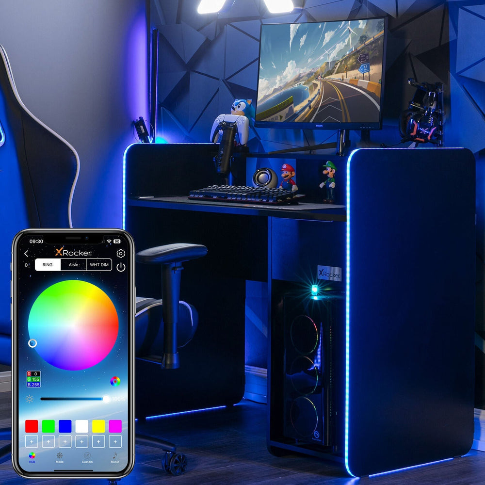 Electra Gaming Schreibtisch mit RGB-Beleuchtung & Wireless Charging