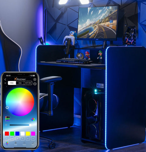 Electra Gaming Schreibtisch mit RGB-Beleuchtung & Wireless Charging