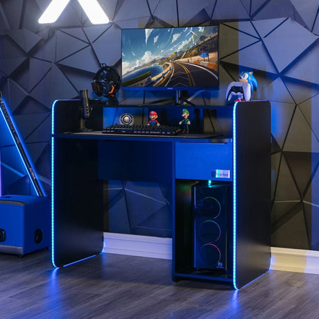 Electra Gaming Schreibtisch mit RGB-Beleuchtung & Wireless Charging