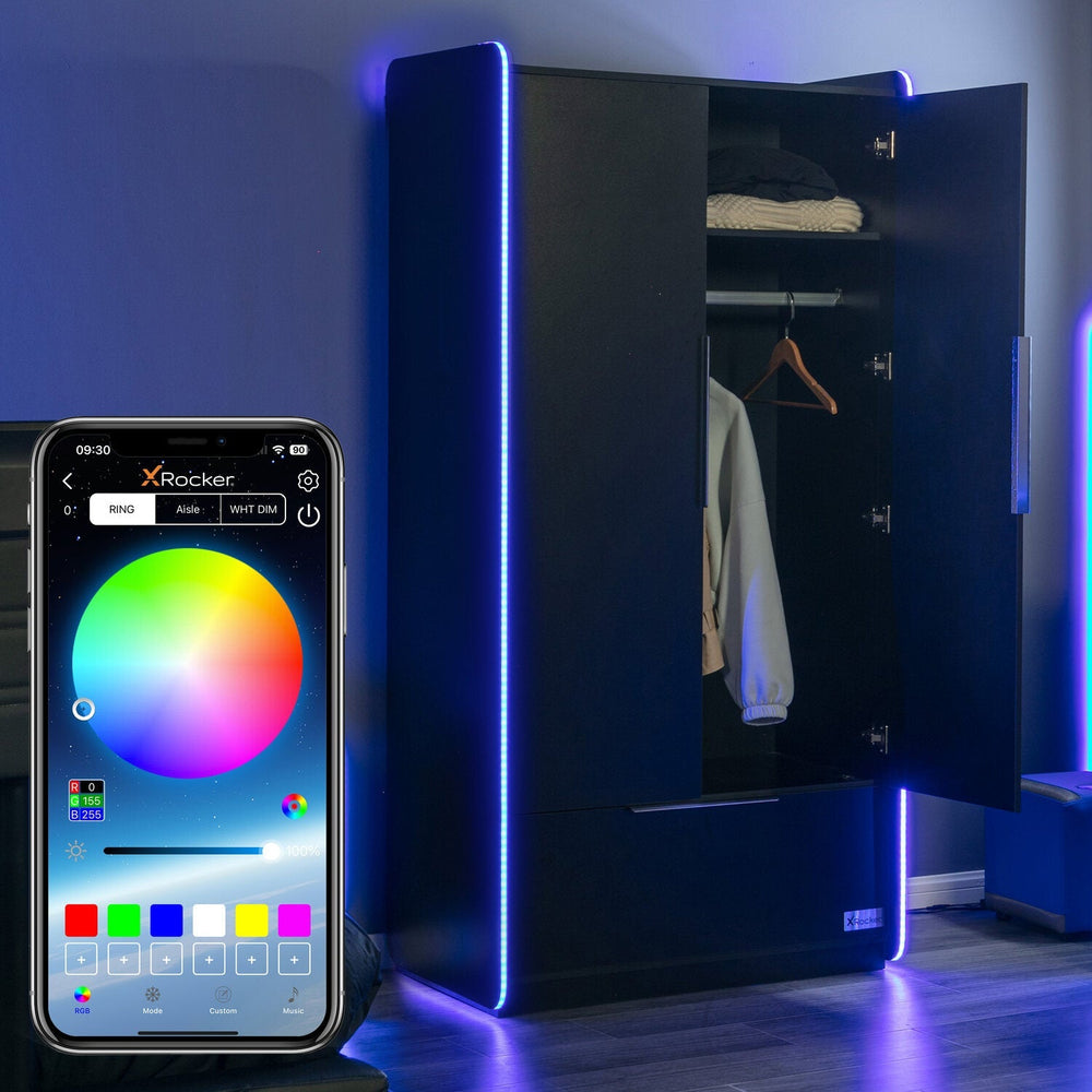 Electra Gaming Kleiderschrank mit RGB-Beleuchtung & App-Steuerung