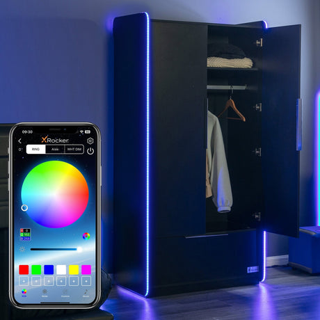 Electra Gaming Kleiderschrank mit RGB-Beleuchtung & App-Steuerung