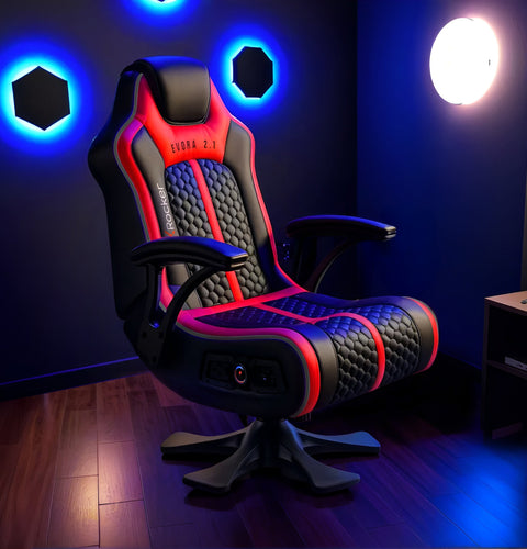Evora 2.1 Gaming & Entertainment Sessel - Schwarz/Rot - X Rocker EU