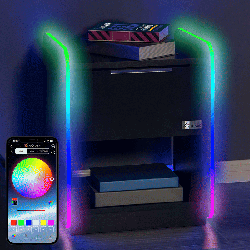 Electra Gaming Nachtschrank mit RGB-Beleuchtung & Wireless Charging