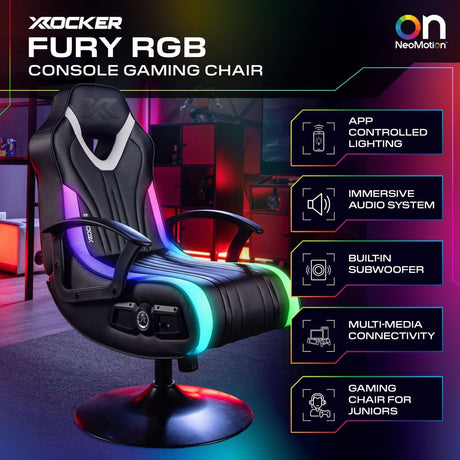 Fury RGB 2.1 Gaming Sessel mit RGB Beleuchtung & 2.1 Soundsystem - X Rocker EU