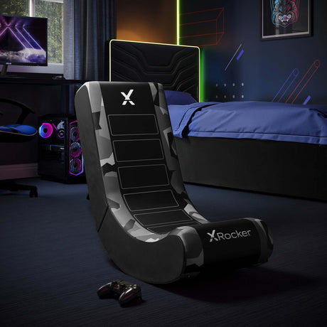 Video Rocker Gaming-Stuhl für Kinder - Geo Camo - Grau