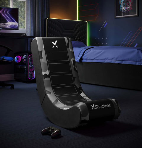 Video Rocker Gaming-Stuhl für Kinder - Geo Camo - Grau