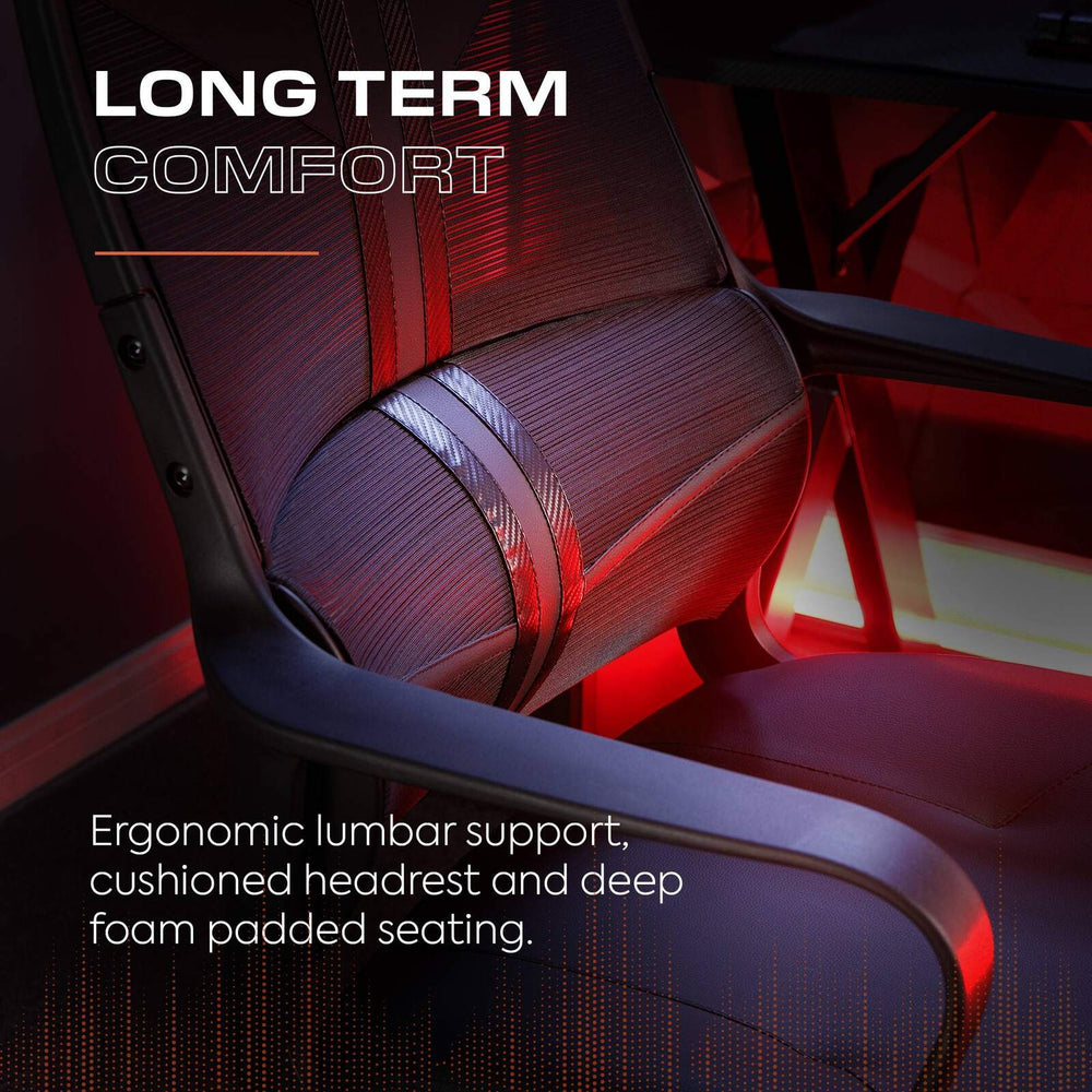 Helix Gaming Bürodrehstuhl mit Mesh Netzstoff Rückenlehne - Schwarz