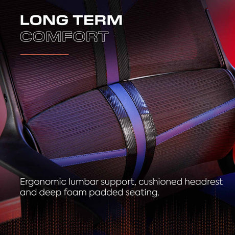 Helix Gaming Bürodrehstuhl mit Mesh Netzstoff Rückenlehne - Blau