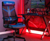 Helix Gaming Bürodrehstuhl mit Mesh Netzstoff Rückenlehne - Blau