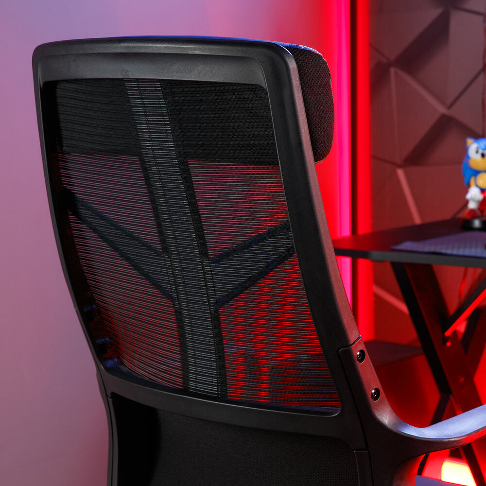 Helix Gaming Bürodrehstuhl mit Mesh Netzstoff Rückenlehne - Blau