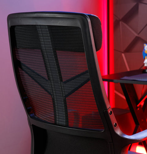 Helix Gaming Bürodrehstuhl mit Mesh Netzstoff Rückenlehne - Blau