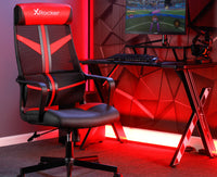 Helix Gaming Bürodrehstuhl mit Mesh Netzstoff Rückenlehne - Rot