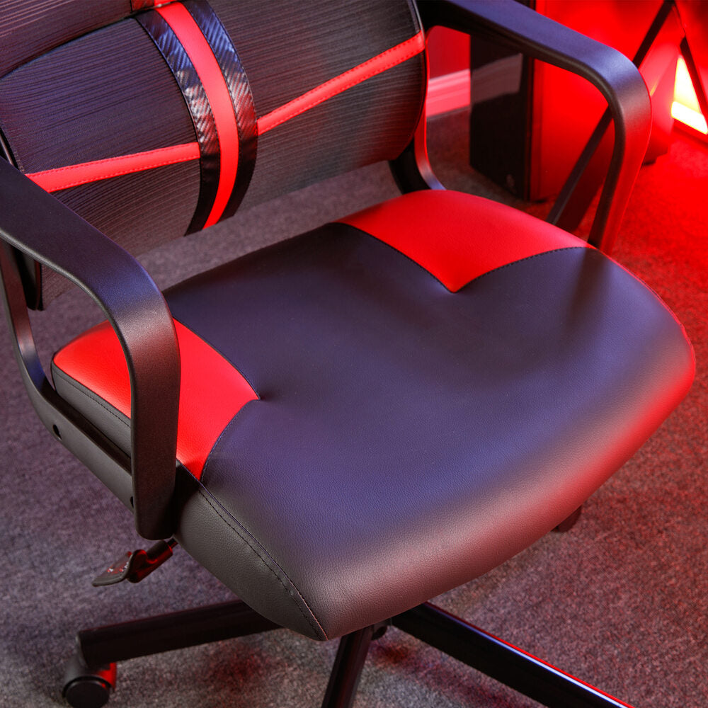 Helix Gaming Bürodrehstuhl mit Mesh Netzstoff Rückenlehne - Rot