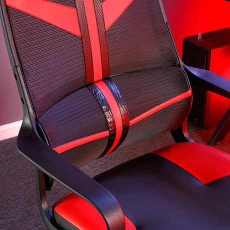 Helix Gaming Bürodrehstuhl mit Mesh Netzstoff Rückenlehne - Rot