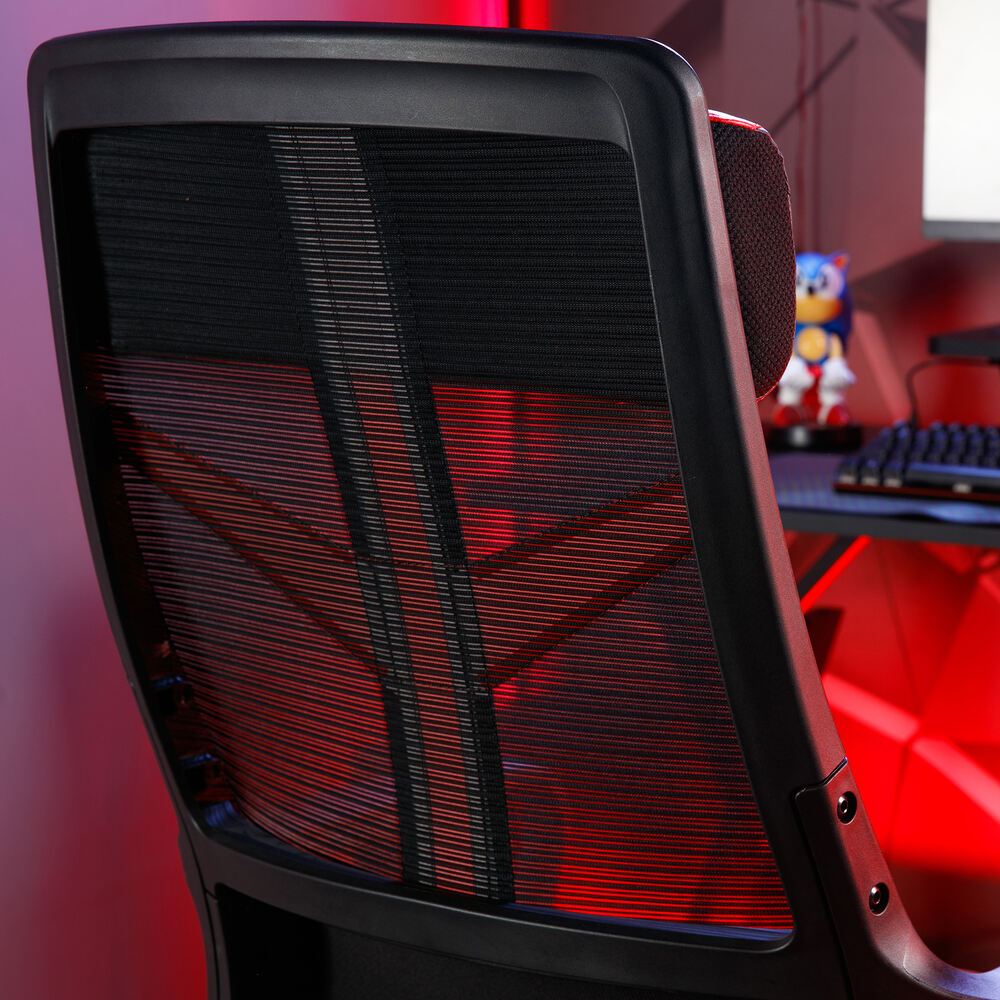 Helix Gaming Bürodrehstuhl mit Mesh Netzstoff Rückenlehne - Rot