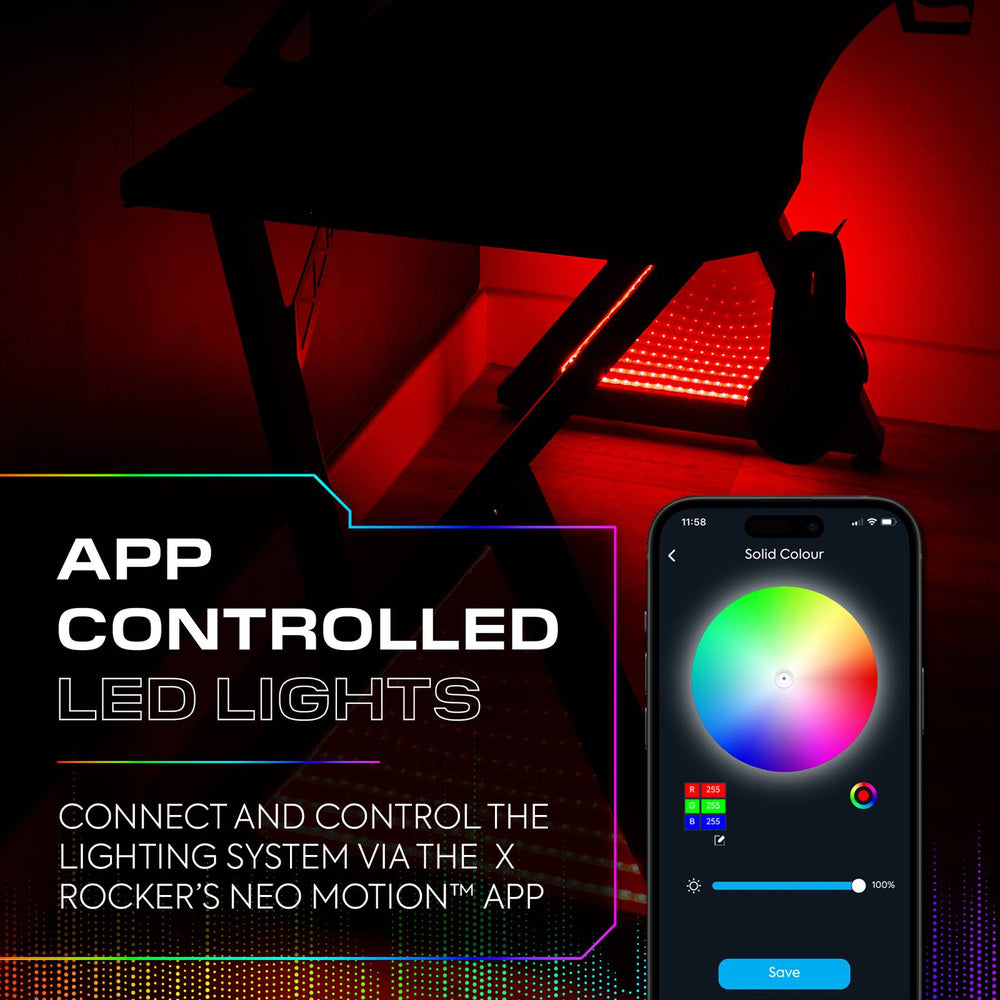 Infinity RGB Gaming Schreibtisch mit Neo Motion Sync™ Beleuchtung & App-Steuerung