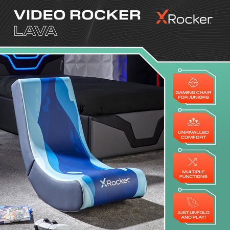 X rocker video rocker lava | zložljiv gaming bodensessel za otroke in mladino | udoben talni gaming stol | moder | gaming stol 3 X rocker video rocker lava blau gaming stol za otroke in mladino informativni prikaz
