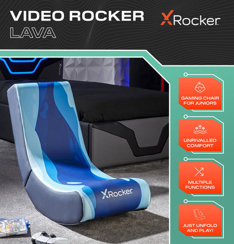 Video Rocker Gaming Bodensessel - Lava Blau - X Rocker EU