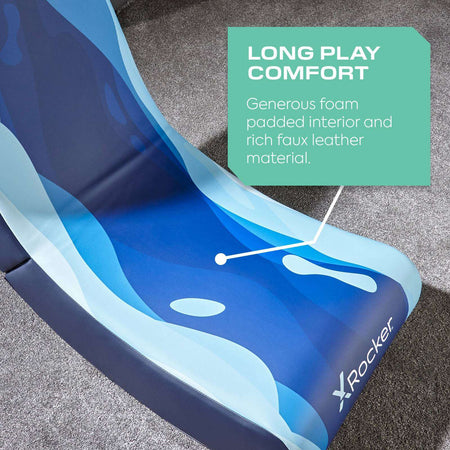 X rocker video rocker lava | zložljiv gaming bodensessel za otroke in mladino | udoben talni gaming stol | moder | gaming stol 4 X rocker video rocker lava blau udobno oblazinjenje in material gaming stol