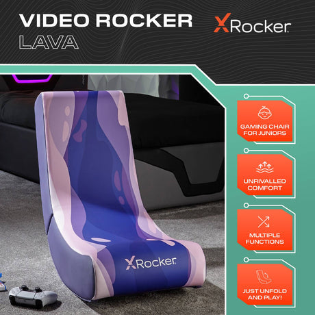 Video Rocker Gaming Bodensessel - Lava Pink - X Rocker EU