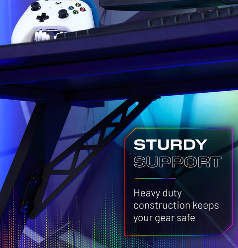 Lumio Compact RGB Gaming Schreibtisch mit Beleuchtung & App-Steuerung - X Rocker EU