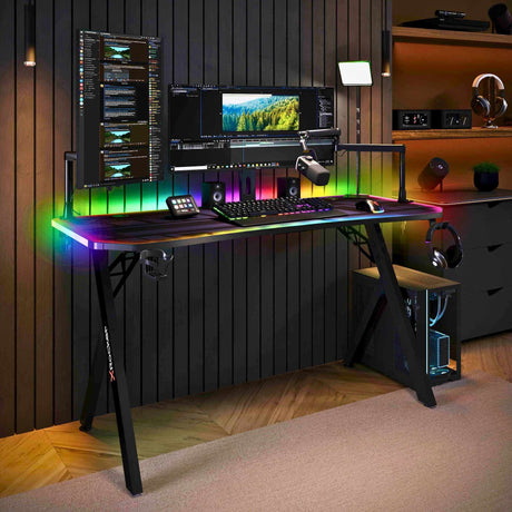 Lumio XL 140cm RGB Gaming Schreibtisch mit Beleuchtung & App-Steuerung