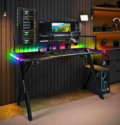Lumio XL 140cm RGB Gaming Schreibtisch mit Beleuchtung & App-Steuerung