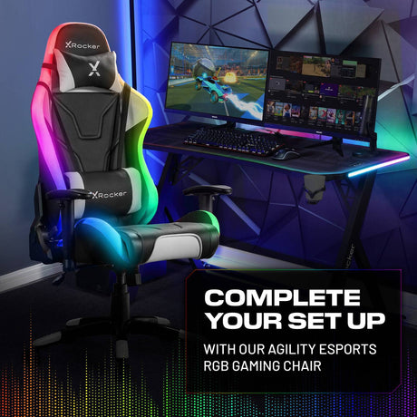 Lumio XL 140cm RGB Gaming Schreibtisch mit Beleuchtung & App-Steuerung