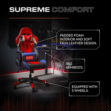 Marvel™ Champion Compact eSports Gaming Bürostuhl für Teenager - Spider-Man