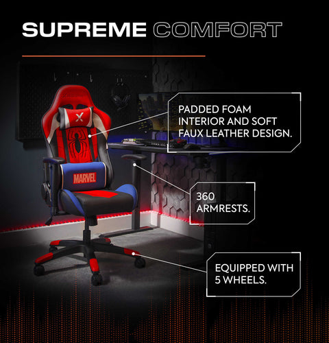 Marvel™ Champion Compact eSports Gaming Bürostuhl für Teenager - Spider-Man