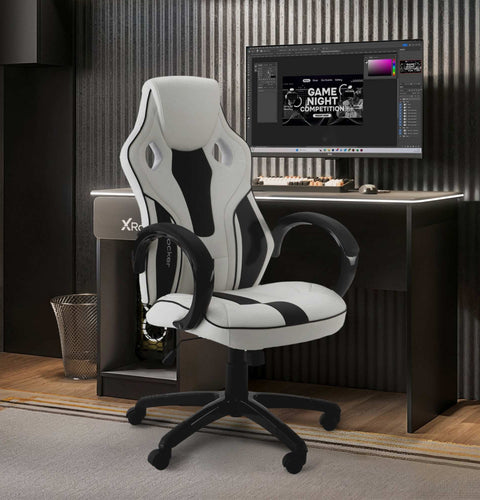 Maverick Gaming Bürostuhl für Teenager - Weiß/Schwarz - X Rocker EU
