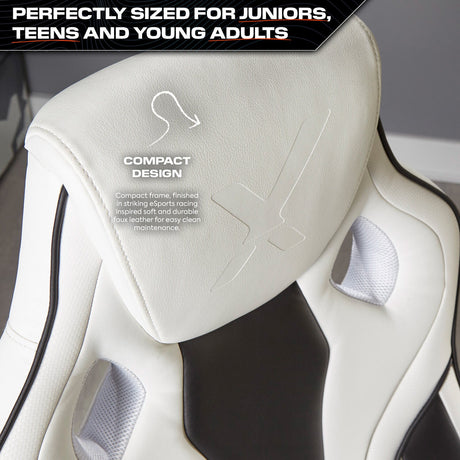 Maverick Gaming Bürostuhl für Teenager - Weiß/Schwarz - X Rocker EU