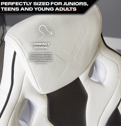 Maverick Gaming Bürostuhl für Teenager - Weiß/Schwarz - X Rocker EU