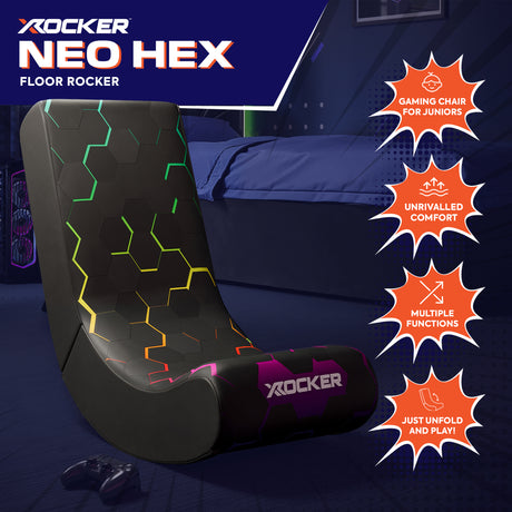 Video Rocker Gaming Stuhl für Kinder – Neo Hex Edition