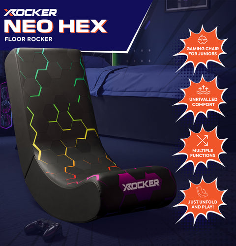 Video Rocker Gaming Stuhl für Kinder – Neo Hex Edition