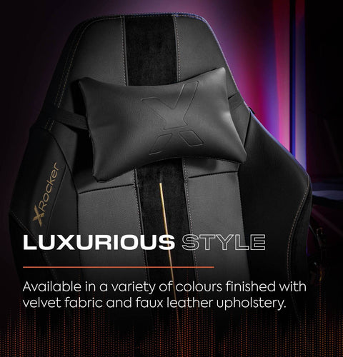 Onyx Moderner Gaming Bürodrehstuhl - Gold - X Rocker EU