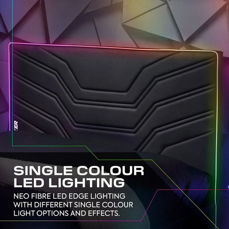 Oracle LED Einzelbett mit TV Halterung – Schwarz RGB