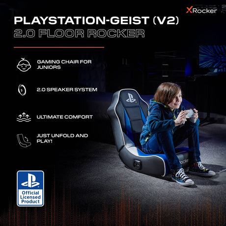 PlayStation® Geist 2.0  Floor Rocker Gaming Sessel - Schwarz/Blau