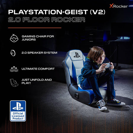 PlayStation® Geist 2.0  Floor Rocker Gaming Sessel - Weiß/Blau
