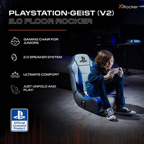 PlayStation® Geist 2.0  Floor Rocker Gaming Sessel - Weiß/Blau